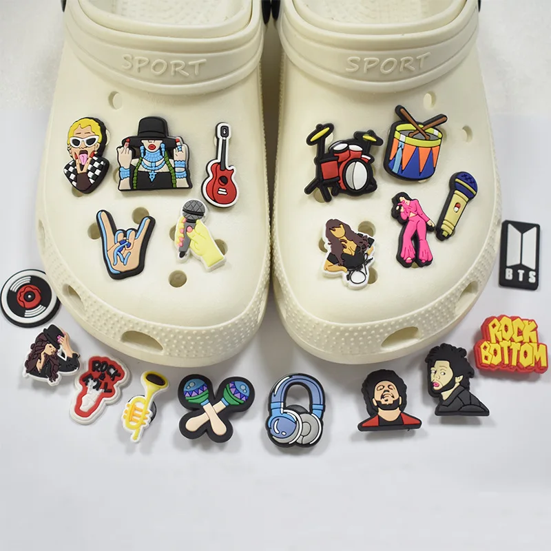 

INS hot music band shoe charms clog accessory kids pop kids shoe decorations, As picture/custom