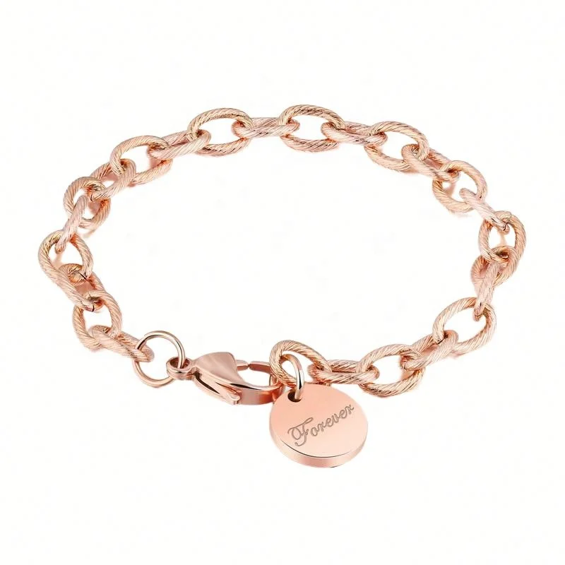 

Twisted Round Brand Women's Bracelet Electroplated Stainless Steel Bracelet, Rose gold/platinum