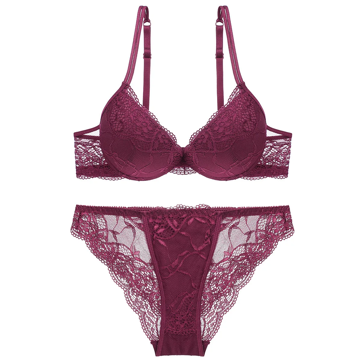 

Lady Women Girls Lace Floral Satin Bra Underwear Underwire Push Up Bra Set, Customized