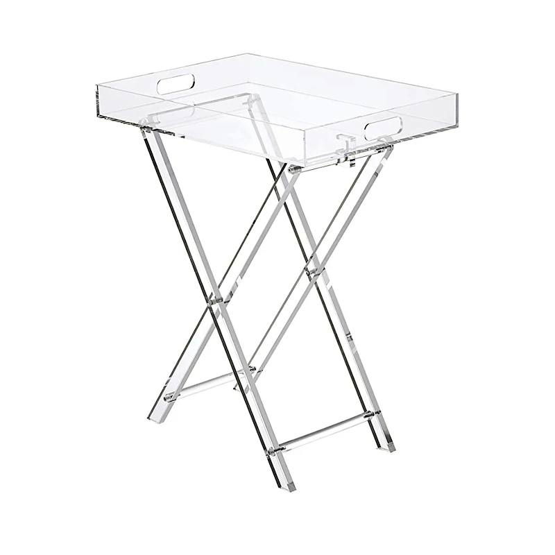 

19x13x23 inch High Clear Modern Furniture Acrylic Side Folding Tray End Table