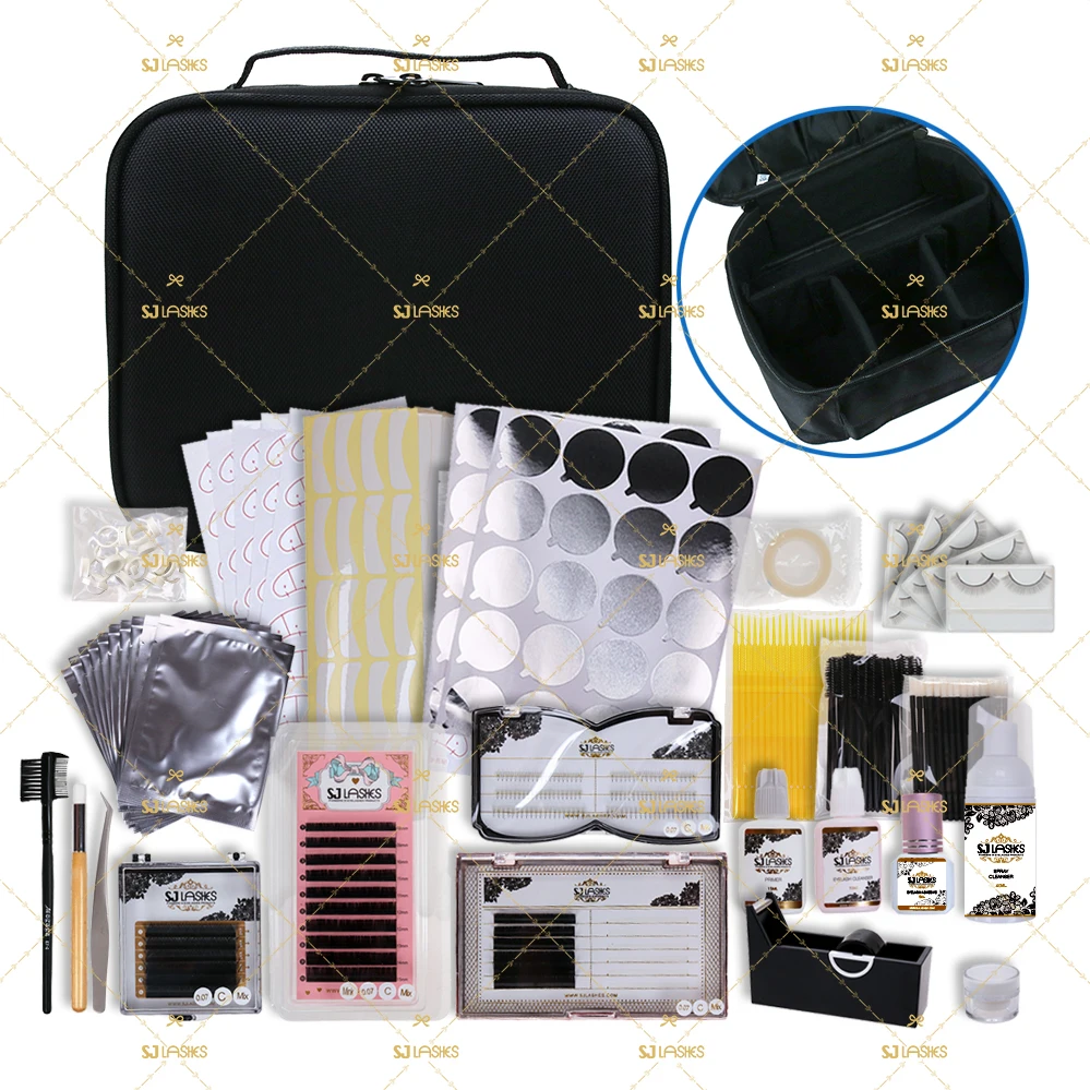 

Volume Lash Extensions Kit For Eyelash Business Eyelash Essential Lashes Supplies With Your Logo Lash Bundle Low MOQ Vendor, Black