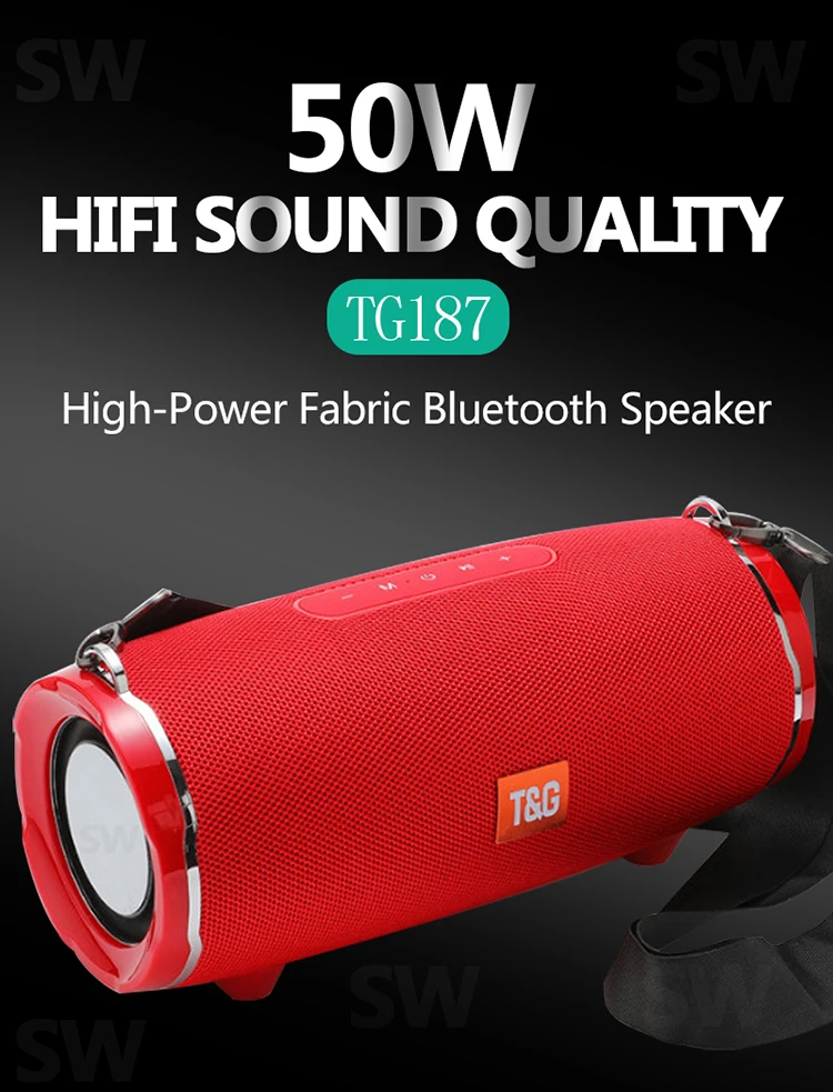 TG187 Speaker waterproof 4400mah high sound bass 50 watt subwoofer BT super bass wierless portable powerful bluetooth speaker - ANKUX.COM