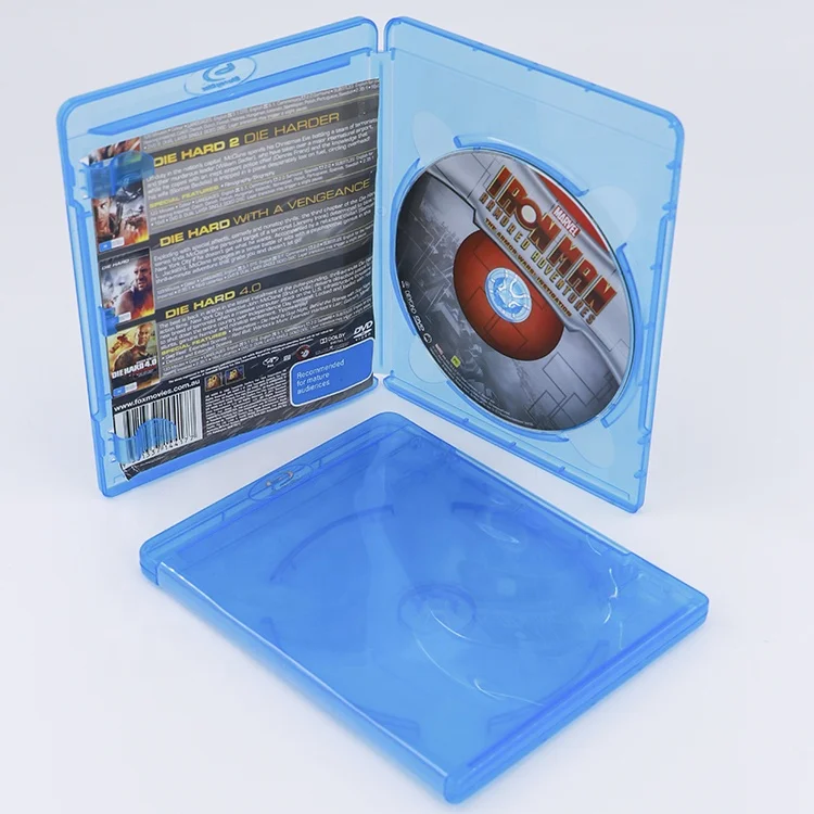 

SUNSHING EMPTY Blu Ray cd CASE Plastic 1 Disc Slim Blu-Ray Case 11mm Single Bluray Box, Blue
