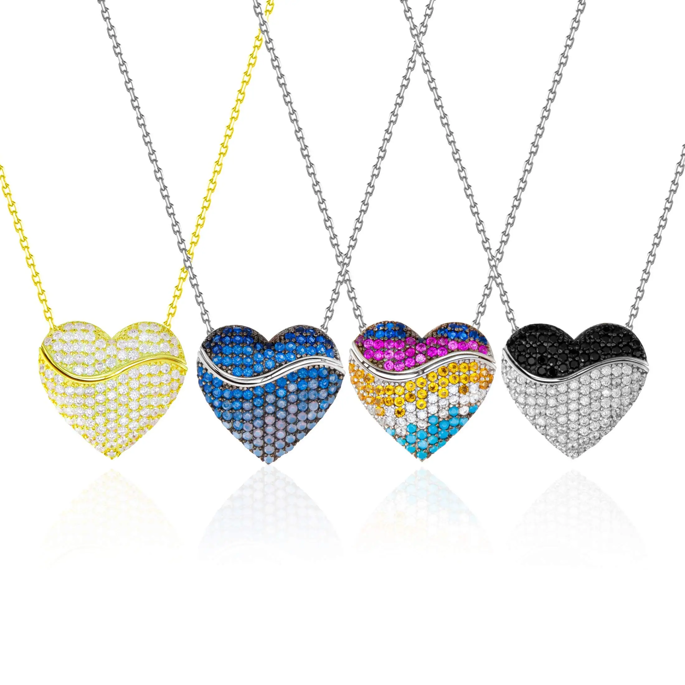 

A high quality Christmas gift necklace with a heart of diamonds Life Necklace