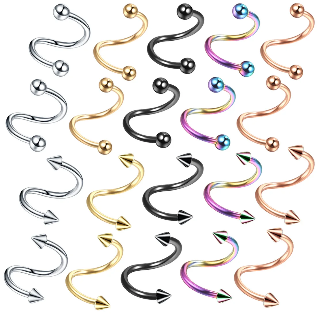 

Jachon Low-cost wholesale stainless steel ear studs lip studs body jewelry nose studs, Steel/black/gold/color/rose gold