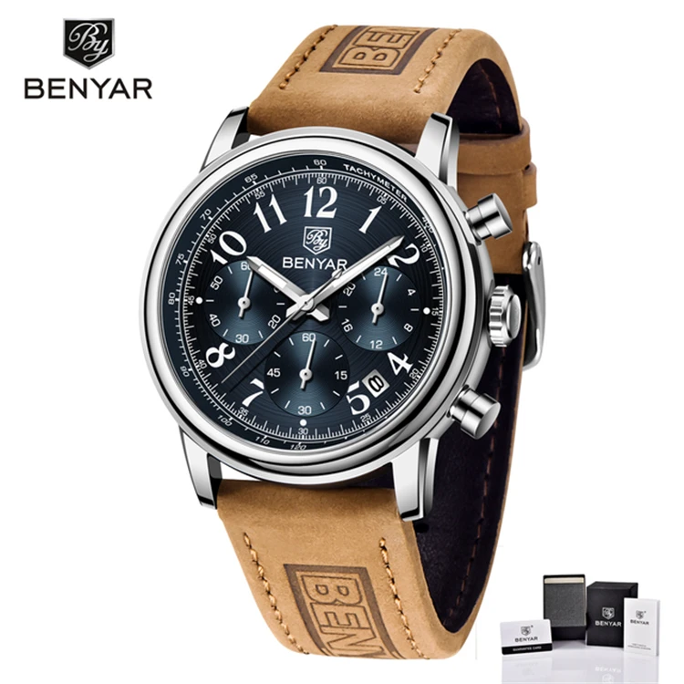 

2021 New BENYAR Men Watch Top Luxury Business Men Quartz Wristwatches Simplicity Chronograph Waterproof Clock Relogio Masculino