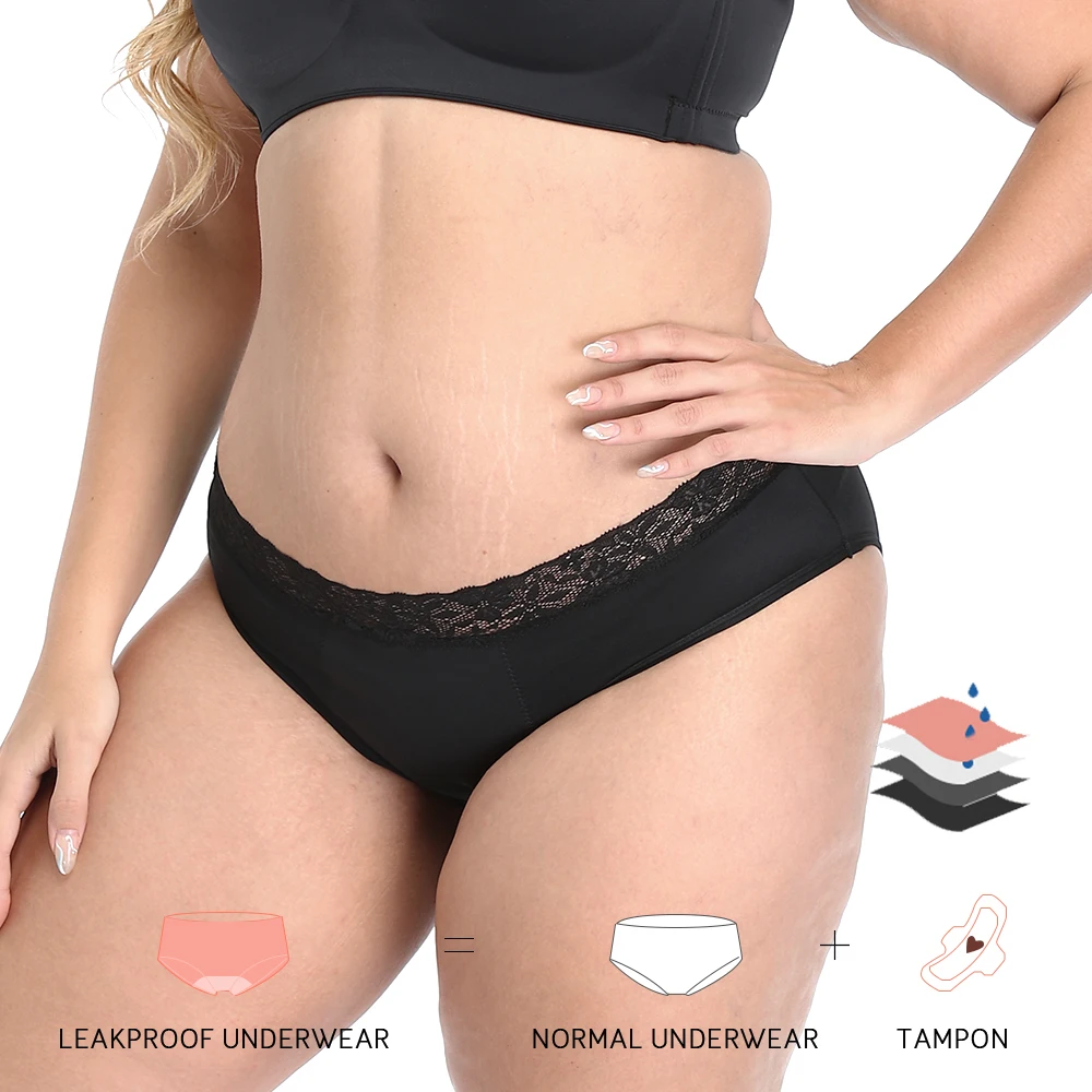 

wholesale sustainable cotton 4 layer mid waistperiod protection underwear menstrual panties for teens