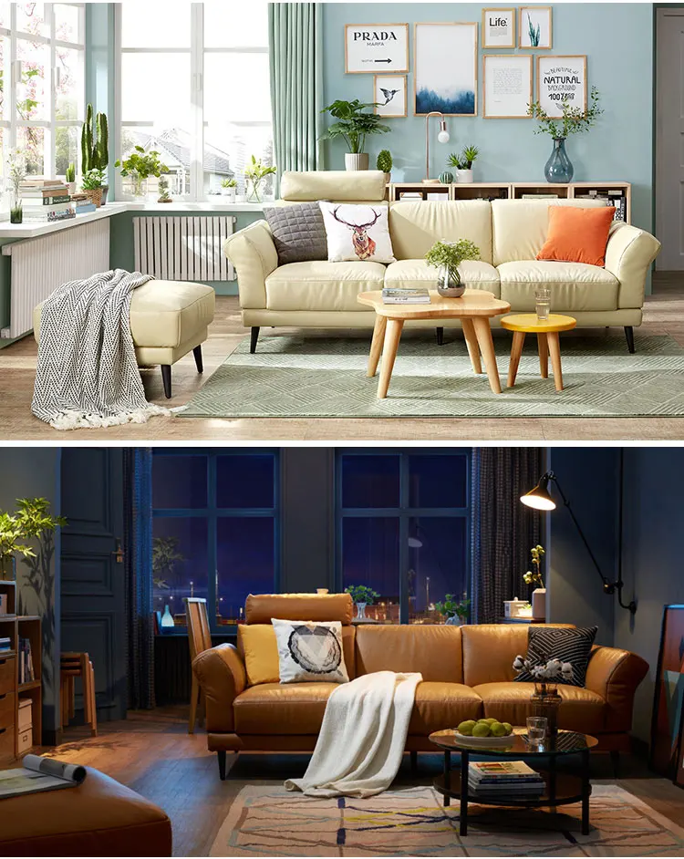 Modular Reclining Living Room Lounge Modern Genuine Leather Sofa