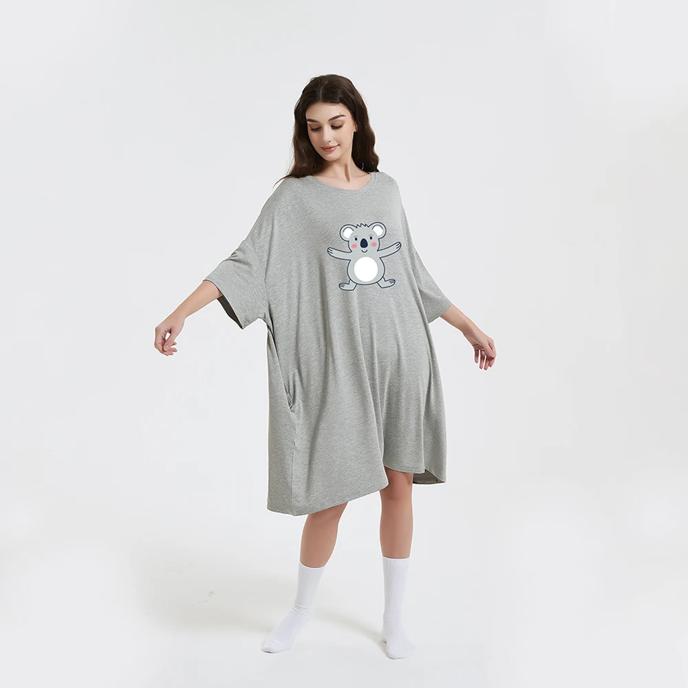 

Nightgowns for Women Soft Bamboo Pajamas Long Sleeve Night Oversize T-Shirt Comfortable Sleepwear Sleep Dress sleep tee