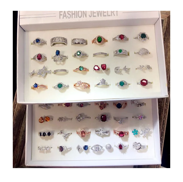 

2021 Fashion Gold Plated Multicolor Rings Varioue Style Rings Wholesale for Women