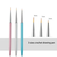 

Miyaup new style 3 colors 5/7/9mm metal handle drawing brush pen write tool painting pen beauty nail brushes set