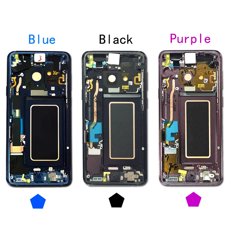 

Super amoled quality mobile lcd screen For Samsung galaxy s9 Display Touch Screen Digitizer Assembly for Samsung s9 lcd, Black/blue/purple