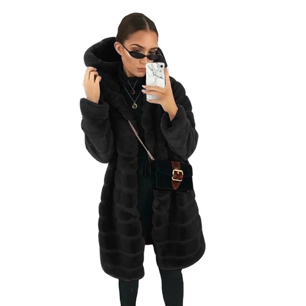 

Factory Wholesale Woman Plus Size Coat Warm Long Sleeve Women's Fur Jacket Fall Winter Ladies faux Fur Womens Coat, Customized color
