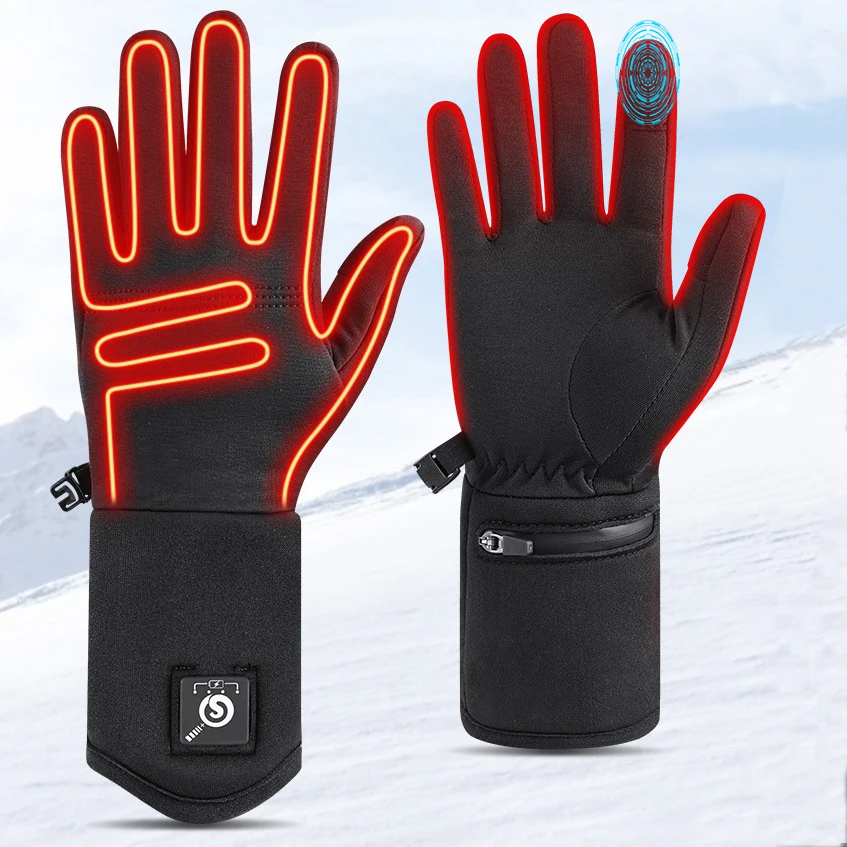 

SAVIOR Winter Motorcycle Ski Cycling Touchscreen Rechargeable Electric Battery Thermal Heated Liner Gloves