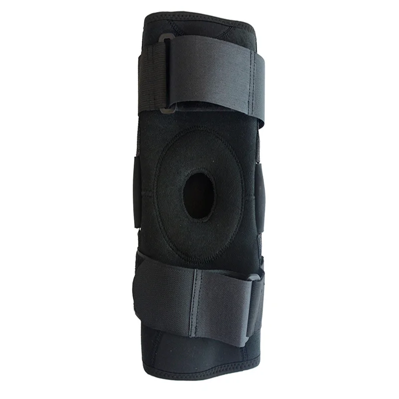 

Factory OEM Adjustable gym knee double sleeve support heating protect knee pads for arthritis, Black