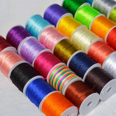 

Factory wholesale 70yards 1.3MM Nylon Cord Thread Chinese Knot Macrame Cord Bracelet Braided String DIY Tassels Beading, Colorful