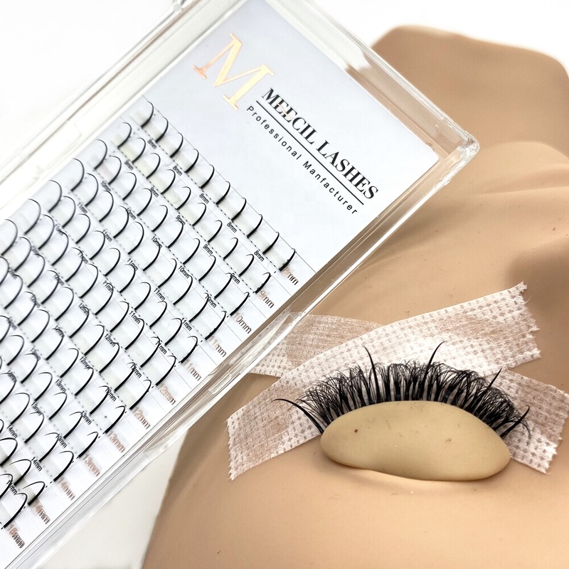 

Customize Eyelash Extensions Pre Made Fans Spikes Lash Russian Volume Lashes, Natural black
