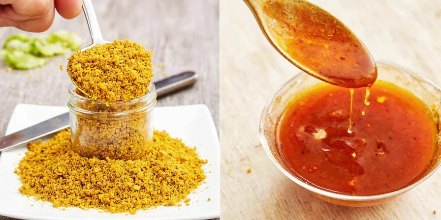 Whole mustard seeds vs powdered mustard comparison.