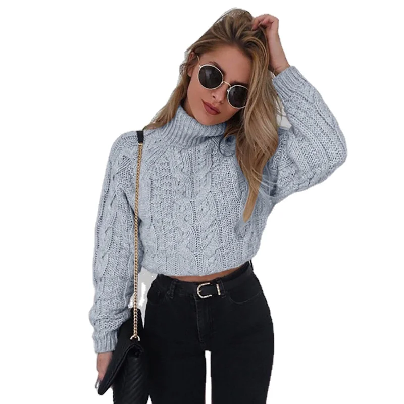 

Wholesale New Autumn Winter Christmas Casual Turtleneck Knitted Sweater For Women Ladies