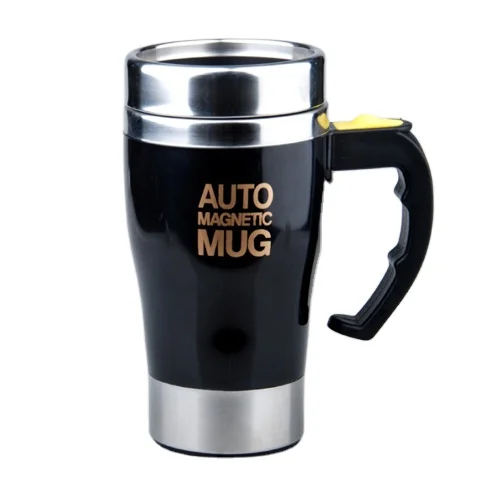 

FD-002 magnetized stirring cup 380ML black/breakfast coffee/tea/hot chocolate/milk/flavored cup, suitable for office/kitchen/tra
