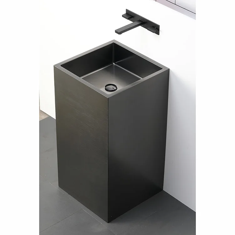 Bathroom Stainless Steel Pedestal Wash Basin Washroom Freestanding 304 Stainless Steel Bathroom