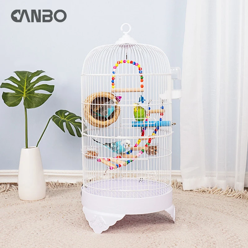 

wholesale luxury New product iron bird cage breeding cage pet parrot bird house cage oiseaux, Black , white