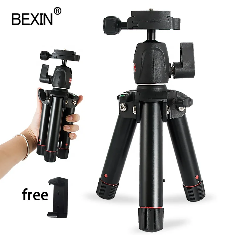 

BEXIN mini tripod ball head stand mount+phone holder clip for DSLR SLR/digital camera camcorder mobile cell smart phone