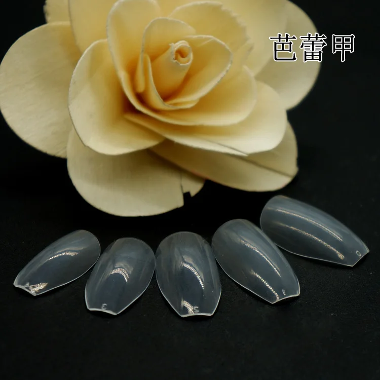 

500pcs/set Ballerina press on nails clear long press on nails tips clear