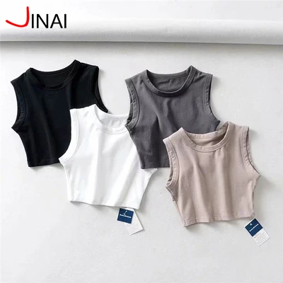 

2020 Gym Cute Workout Crop Tops for Women Athletic Workout Basic Stretchy Casual Scoop Neck Sleeveless Crop Tank Top, Color avaliable