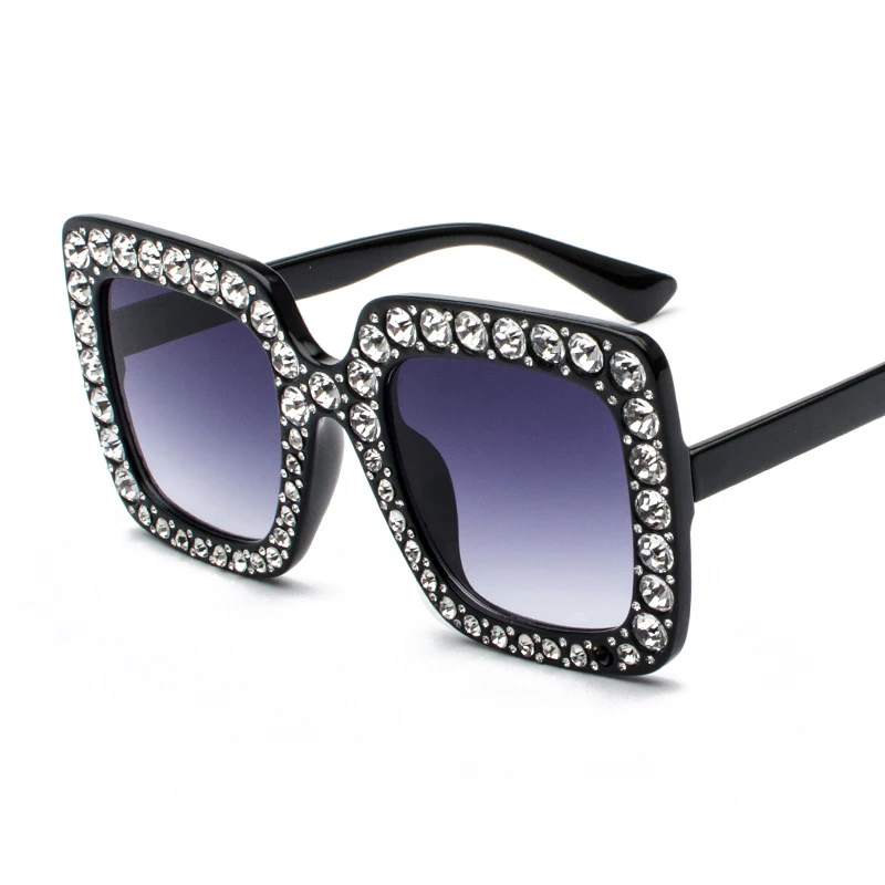 

DCOPTICAL 2021 Fashion Hot Sell SunGlasses Diamond Rhinestone Luxury Female Square Shades Gafas De Sol