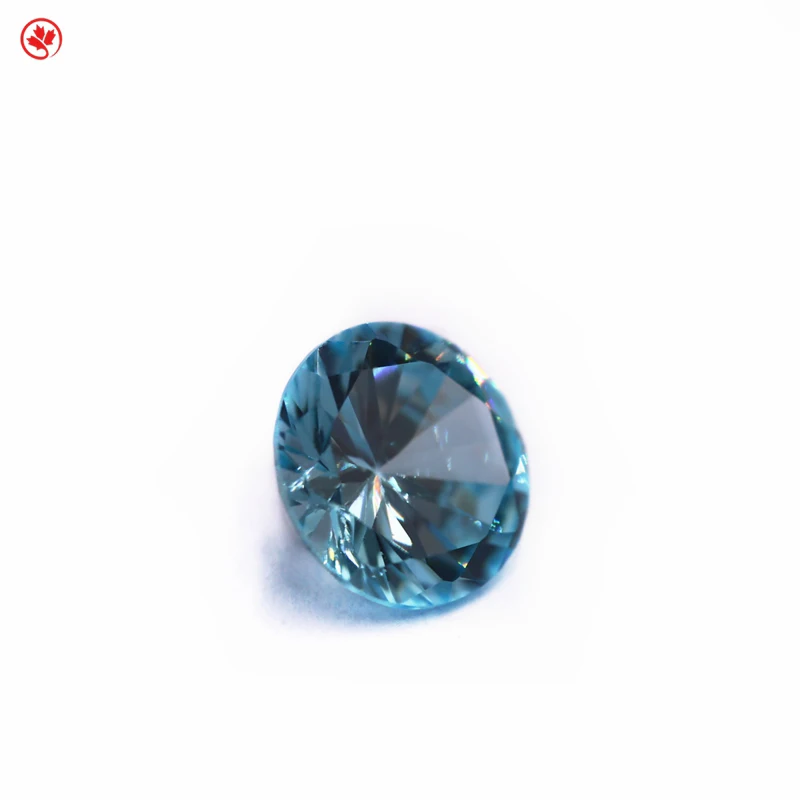 

Redleaf gems 5A high quality aqua blue round shape cubic zirconia stone for jewelry making