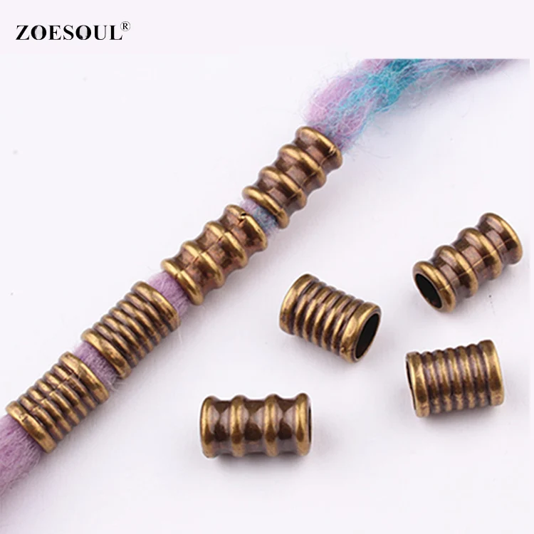 

New Large Hole Vintage Bronze Dreadlock Hair Beads Loc Jewelry For Braids