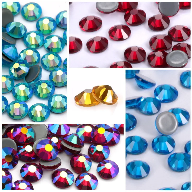 

Hotfix Crystals Glass Rhinestone DMC Flatback Hot Fix Round Gems Crystal Stones for Clothes Crafts