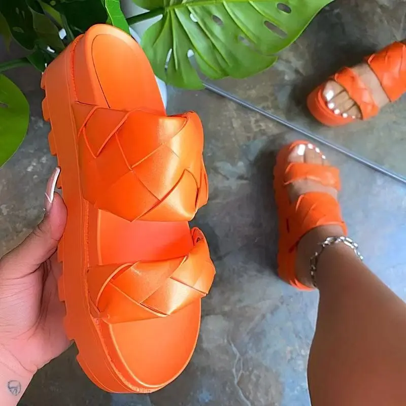 

New design INS 2021 YUNTI summer slippers beach jelly women platform heels sandals, White,black,beige,pink