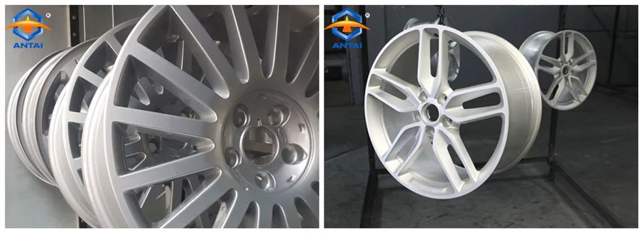 Aluminum alloy wheels and rims shot blasting machine and painting machine