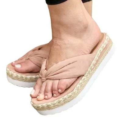 

2021 summer new flip-flop sandal shoes for Europe and the United States to wear large size thick soled hemp rope sandals