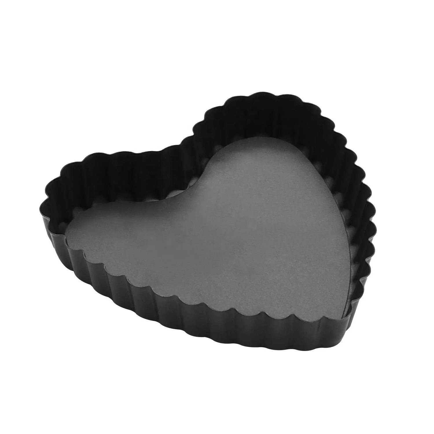 

Multi-functional Non Stick Heart Shape Mini Live Bottom Detachable Cake Mold Pizza Baking Pan, Black