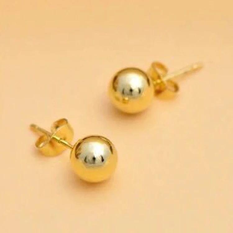 

Gold Plated Small Round Bead Earrings Euro Coins Exquisitely Gold Plated Round Frosted Gold Jewelry Fashion Ear Jewelry Women