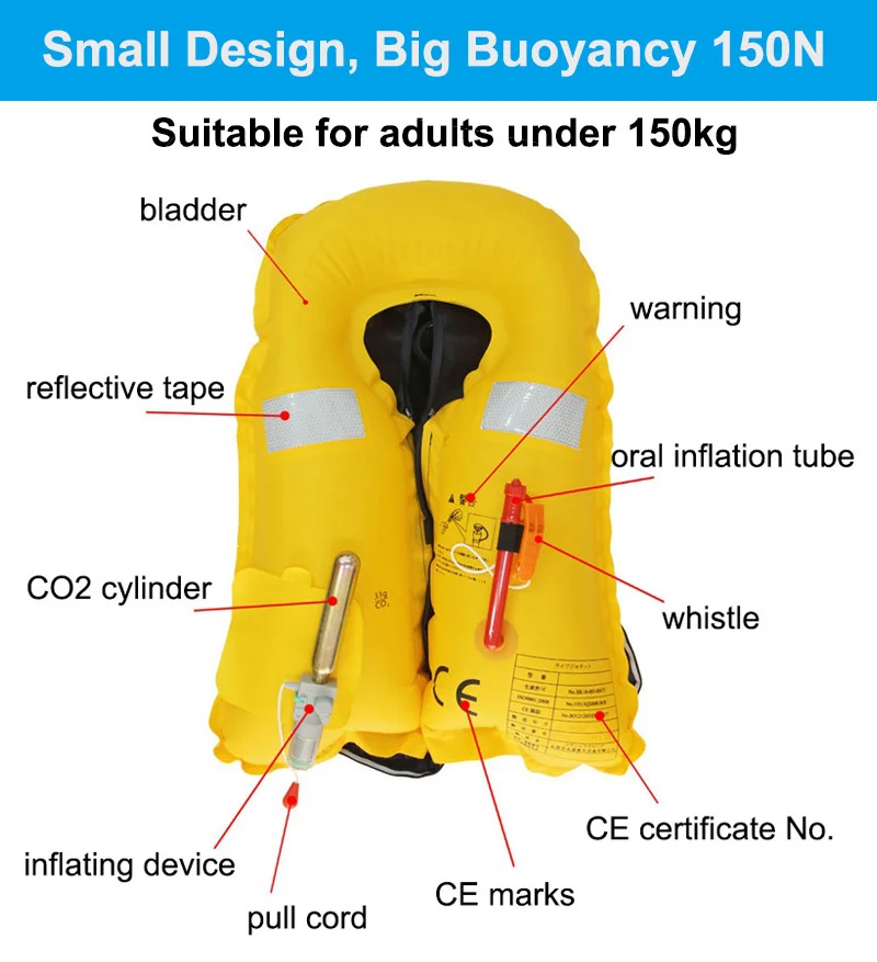 Eyson Water Sports Fishing Auto Inflate Pfd Slim Life Jacket.jpg