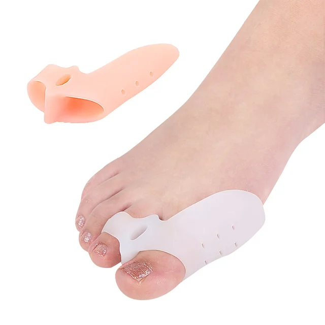 

SEBS soft pad big toe thumb valgus orthosis for men and women toe separator to protect toes big foot bones, White, bright complexion size: one size