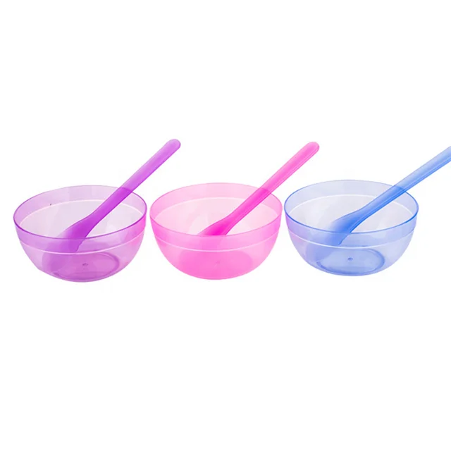 

Wholesale 2 In 1 Cosmetics Diy Mask Bowl Set Spoon Spatula Brush Mask Mixing Bowl, 5 colors