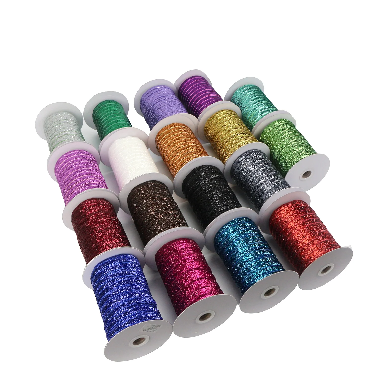 

Midi Ribbons Stock Sale Multi Colors 3/8" Elastic Shiny Metallic Glitter Velvet Ribbon for Crafts Christmas Decorative, Color chart