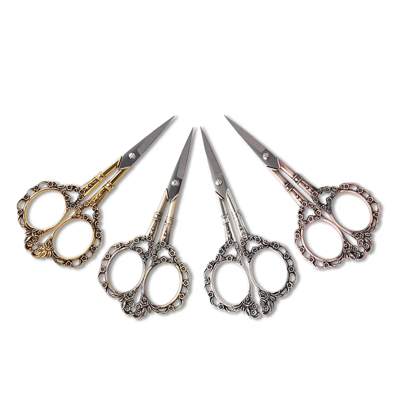 

European Style Classical 4 Colors Coated Nail Art Tools And Equipment Stainless Steel Nail Art Scissors, Gold/silver/copper