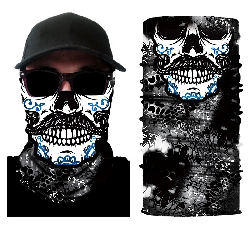 
Wholesale Multifunctional Seamless Elastic Skull Custom Tubular Bandana/ Face shield/Neck warm /Head scarf 