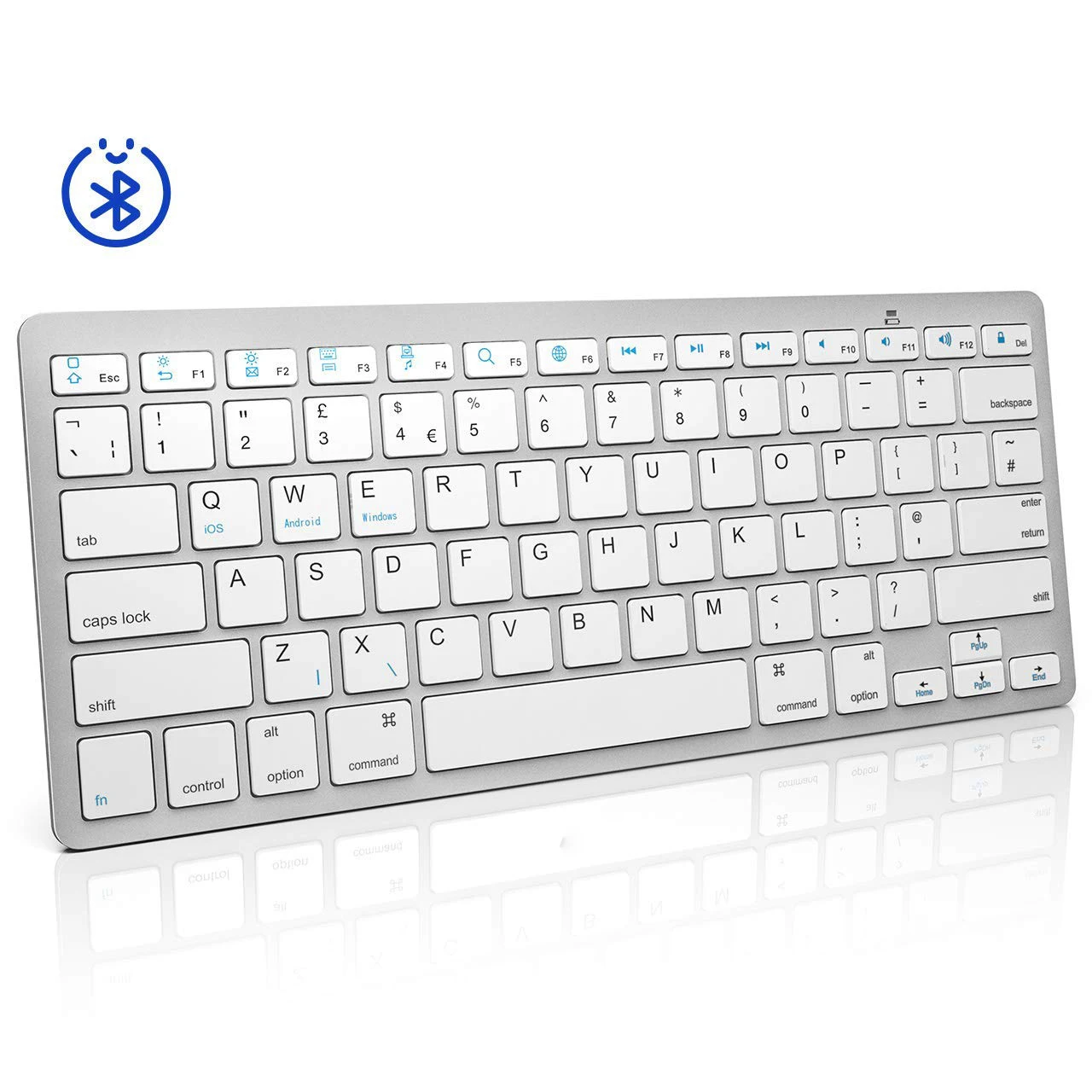 

Qiyu mini 87 keys thin laptop wireless portable bluetooth keyboard rechargeable for Ios Android Windows