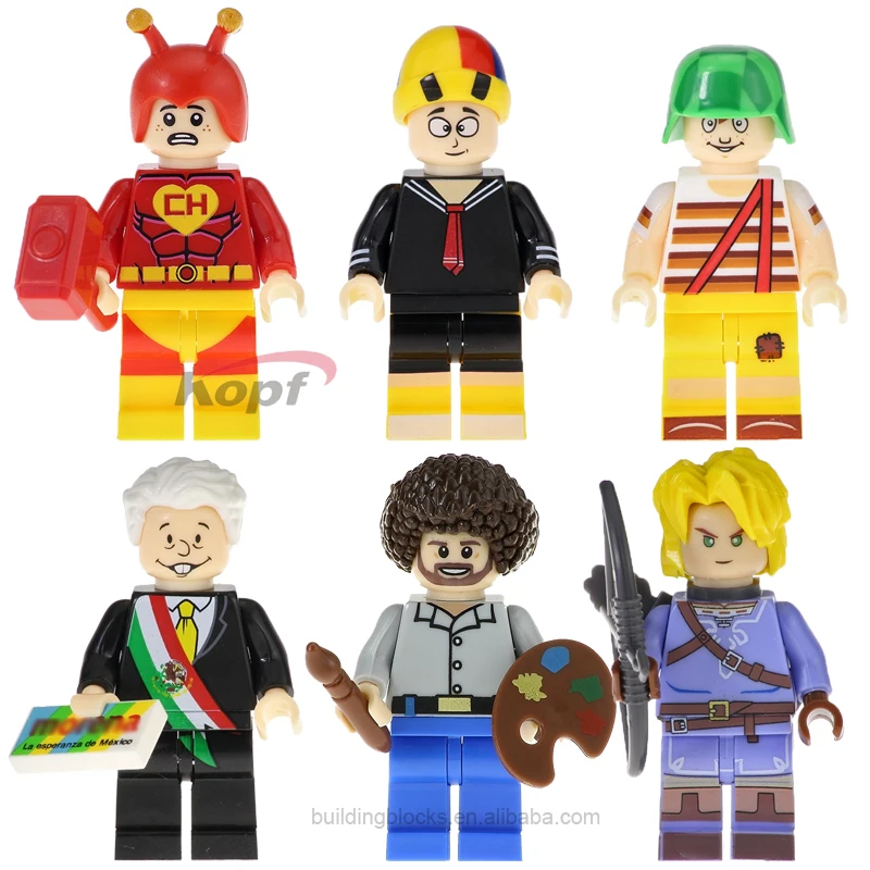 

Hot Sale Popular Famous People Quico Bob Ross El Chapulin Colorado Mini Action Building Block Figure Plastic Toy Bricks