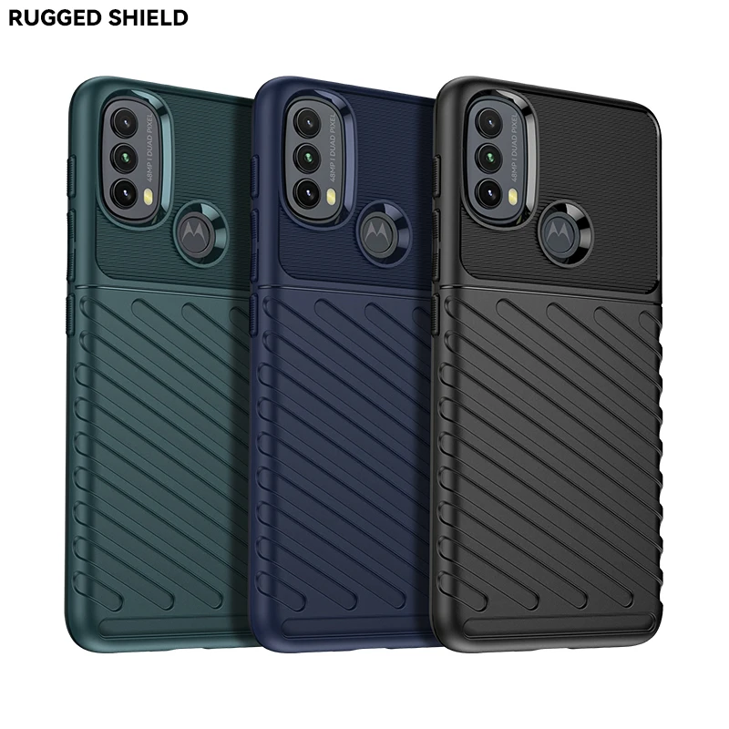 

Rugged Shield Tpu Shockproof Silicone Mobile Phone Back Cover Sublimation Mobile Phone Case For Motorola E20/E30/E40, 3colors