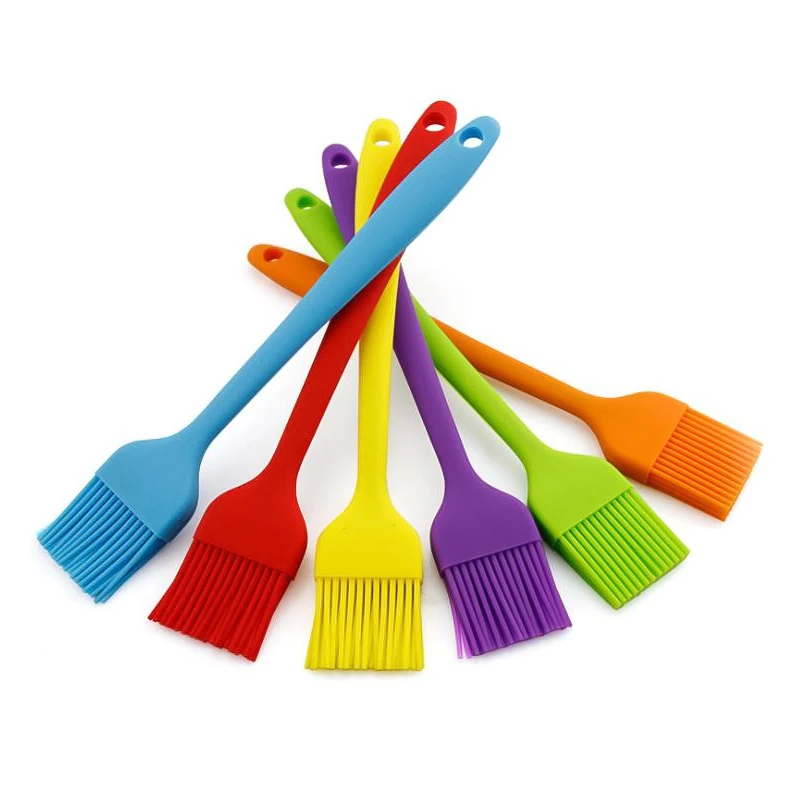 

Hot Selling Cooking Utensil Food Grade BBQ Silicone Baking Tools Multi-color Oil Brush, Red/orange/blue/pink/yellow/green