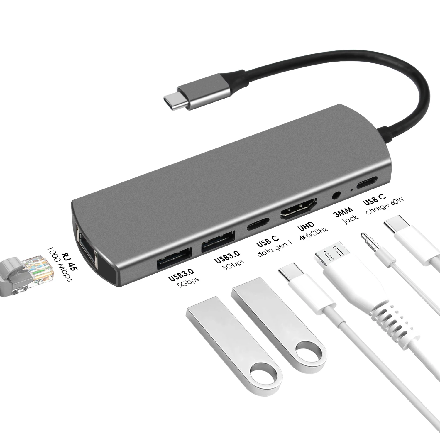 

Clearance Sale Multifunction Type C Pd Fast Charging 8 In1multi Usb-c Hub For Macbook Pro Laptops