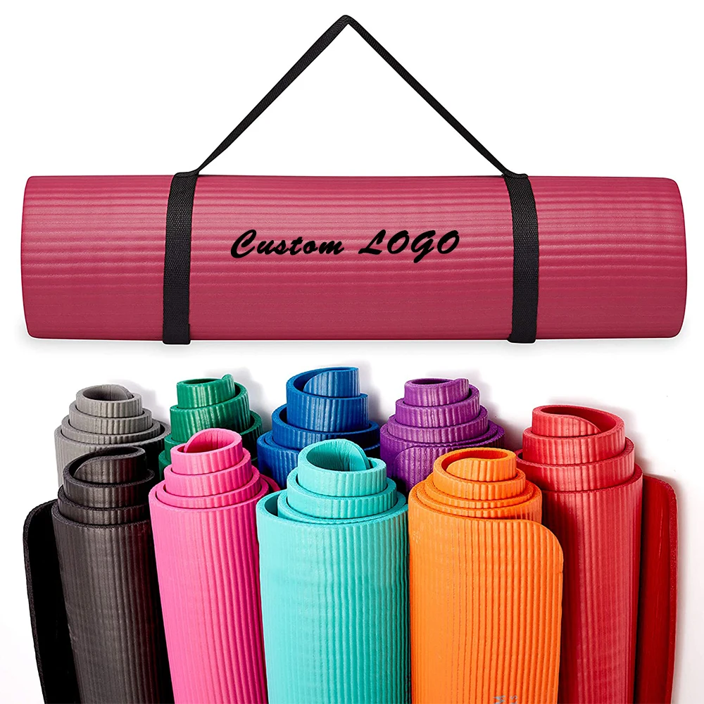 

durable 10mm nbr yoga mats with custom logo printing home exercise yoga mat 12 mm NBR yoga mat